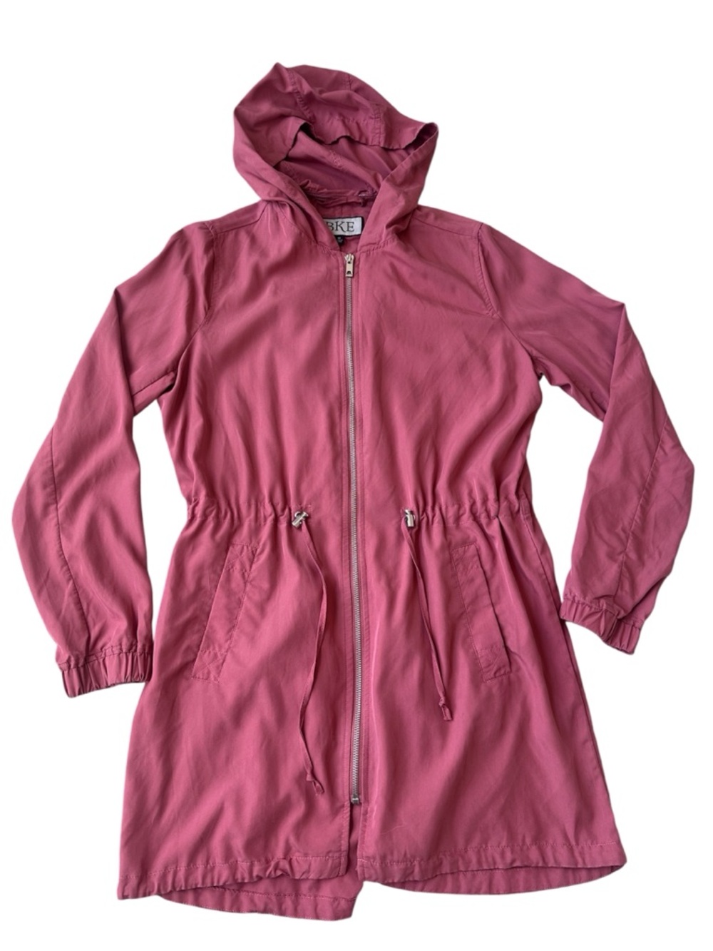 BKE Hooded Anorak Jacket Medium Lightweight Utility Rain Jacket Rose